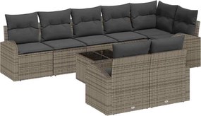 vidaXL Kerti Kanapé Szett Szürke 55 x 55 x 37 cm polirattan
