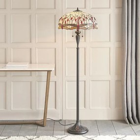 Endon klasszikus tiffany állólámpa dragonfly beige sötétbarna sokszínű end70940