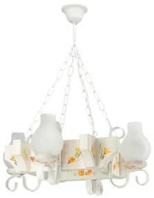 Brilagi - Láncos csillár QUEEN 4xE14/40W/230V bükk/krémszínű