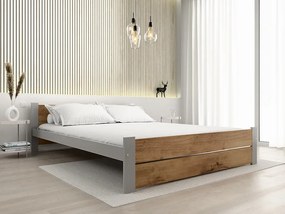Ágy IKAROS DOUBLE 180 x 200 cm, artisan tölgy/szürke Matrac: Matrac nélkül, Ágyrács: Lamellás ágyráccsal