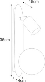 KAJA K-5480 ARIES Fekete Színű Fali Lámpa 2xGU10 + G9 10W IP20