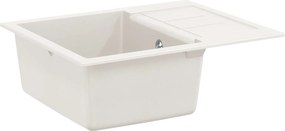 vidaXL Mosogató Fehér 620 x 500 mm 80% Kvarc és 20% Gyanta