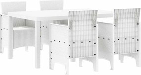 vidaXL Kert étkező szett 5 pcs Fehér Polt rattan