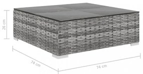 6 részes szürke polyrattan kertibútor-garnitúra párnákkal