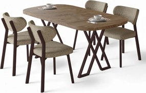 Axton étkezőgarnitúra, atlanti fenyő-cappuccino, 168 cm – TR240CHR2710