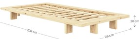 Natúr színű borovi fenyő egyszemélyes ágy ágyráccsal 90x200 cm Japan – Karup Design