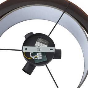 Modern mennyezeti lámpa sötét bronz színben, taupe színnel 50 cm 3-lámpás - Drum Duo