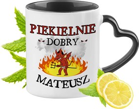 Máténak Fekete Bögre Szív Alakú Füllel Ajándék