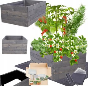 Magasított ágyás zöldséges láda virágtartó impregnáló 36x90x90