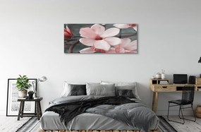 Üvegképek rózsaszín virágok 125x50 cm