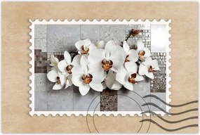 Poszterek 90x60 Fehér orchideák és mozaik