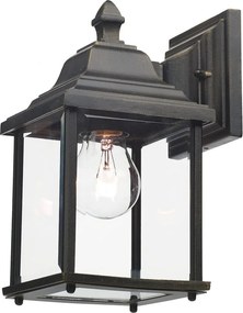 DAR LIGHTING DOY1635 DOYLE Klasszikus Kültéri Fali Lámpa Fekete Arany, Átlátszó E27 IP44