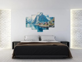Kép - Norvég falu (150x105 cm)