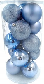 Karácsonyfadísz Műanyag Kék MIX 15 Db 8 CM