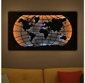 Li-Go 4868/DUB2 - LED fali dekoráció LED/24W/230V 110x60 cm tölgy/világtérkép