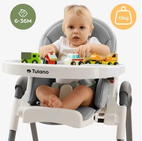 Összecsukható etetőszék 8 fokozatú ülés beállítás, vízálló anyag, szürke