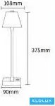 UNIVERSO Tölthető asztali lámpa 5V-2000mAh 1w 100lm CCT 108x375mm Fekete