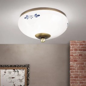 Orion DL 7-672 - Mennyezeti lámpa LANDHAUS 1xE27/60W/230V átm. 21 cm bronz/fehér