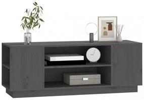 szürke tömör fenyőfa TV-szekrény 110 x 35 x 40,5 cm