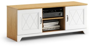 Mazzoni PROVENZA D2 TV-állvány Kőtölgy/Fehér Matt - TV-ÁLLVÁNY NAPPALIBA RETRO