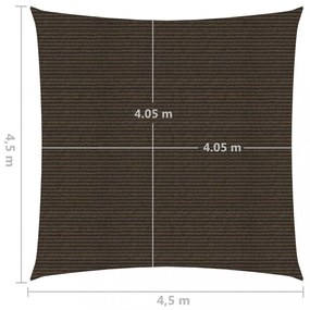 barna HDPE napvitorla 160 g/m² 4,5 x 4,5 m