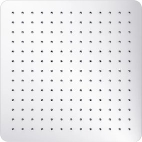 Esőztetőfej 40cm szögletes króm slim, rozsdamentes acél