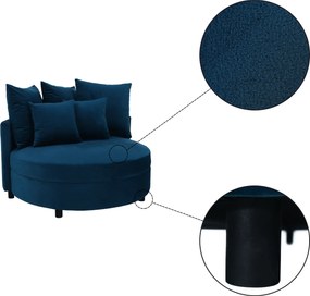 Kerek fotel, Velvet szövet kék, SALOTO