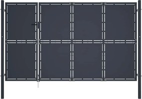 vidaXL antracit színű acél kerti kapu 350 x 200 cm