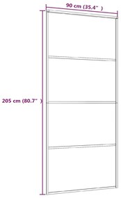 Fehér ESG üveg és alumínium tolóajtó 90x205 cm