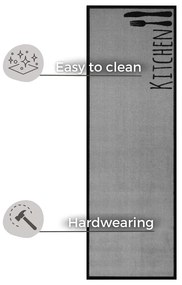 Cook &amp; Clean Kitchen Cutlery szürke futószőnyeg, 50 x 150 cm - Zala Living