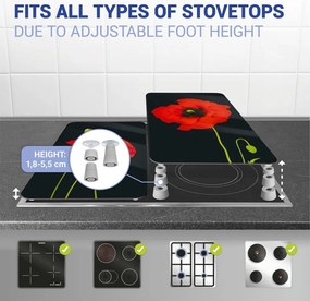 Edzett üveg tűzhely fedőlap szett 2 db-os 52x30 cm Poppy – Maximex
