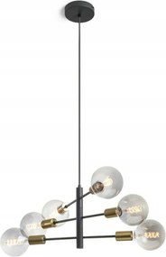 Rendl Artemia függőlámpa 6 fekete/sárgaréz E27, 6x15W, modern design