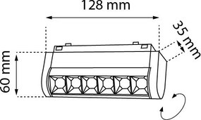 Antigo Komatsu Slim 6058 Sínreflektor 6x6W/LED 3000K 480lm IP20