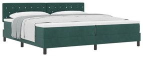 Boxspring Ágy Matrac Közepes Zöld 200x200 cm Velúr