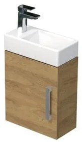 Fürdőszoba szekrény mosdóval SAT Cube Way 1 40x47,5x20 cm tölgy Hickory matrac CUBE320401DDH