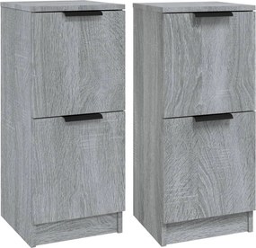 vidaXL 2 db szürke sonoma színű szerelt fa tálalószekrény 30x30x70 cm