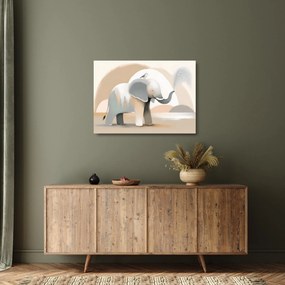 Üveg kép - Elefánt pasztell színekben (70x50 cm)