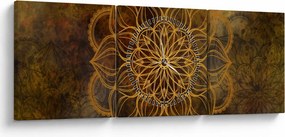 Kép - Az öröm mandala (órával) (90x30 cm)