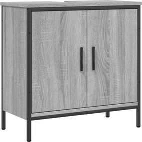 vidaXL szürke sonoma szerelt fa fürdőszobai mosdószekrény 60x30x60 cm