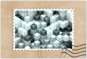 Poszterek 120x80 Kockák türkizkék