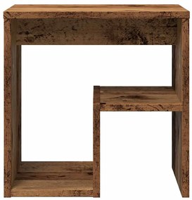2 db antik fa színű szerelt fa éjjeliszekrény 40 x 30 x 40 cm