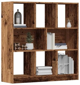 antik fa színű szerelt fa könyvszekrény 97,5 x 29,5 x 100 cm