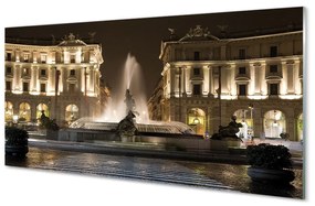 Üvegképek Róma Fountain Square éjszaka 120x60cm