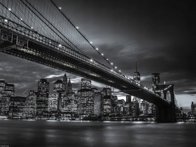 Poszter 40x30cm Brooklyn híd és Alsó-Manhattan panoráma alkonyatkor 4