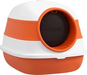 PawHut Macska WC Fedéllel, Összecsukható Kapucnis Macska WC Amivel Ellátva, Izzadságmentes Padló Rács Macska WC Macskák részére, Akik legfeljebb 5 kg-