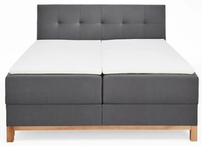 Sötétszürke boxspring ágy tárolóhellyel 180x200 cm Catania - Meise Möbel