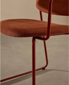 Terrakotta színű fém karfás étkezőszék Meli – Kave Home