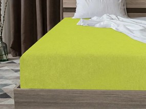 PREMIUM frottír gumis lepedő lime színű 140x200 cm