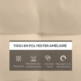 Outsunny 6 darabos kertiszék párna szett, tűzött kültéri párnák, 40L x 40W cm, Khaki | Aosom