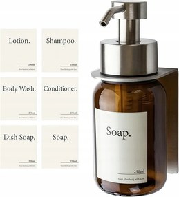 Kézi fali szappanadagoló Designfabrik Hamburg 250ml barna-ezüst